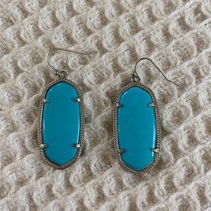 Kendra Scott Turquoise elle silver drop earrings
